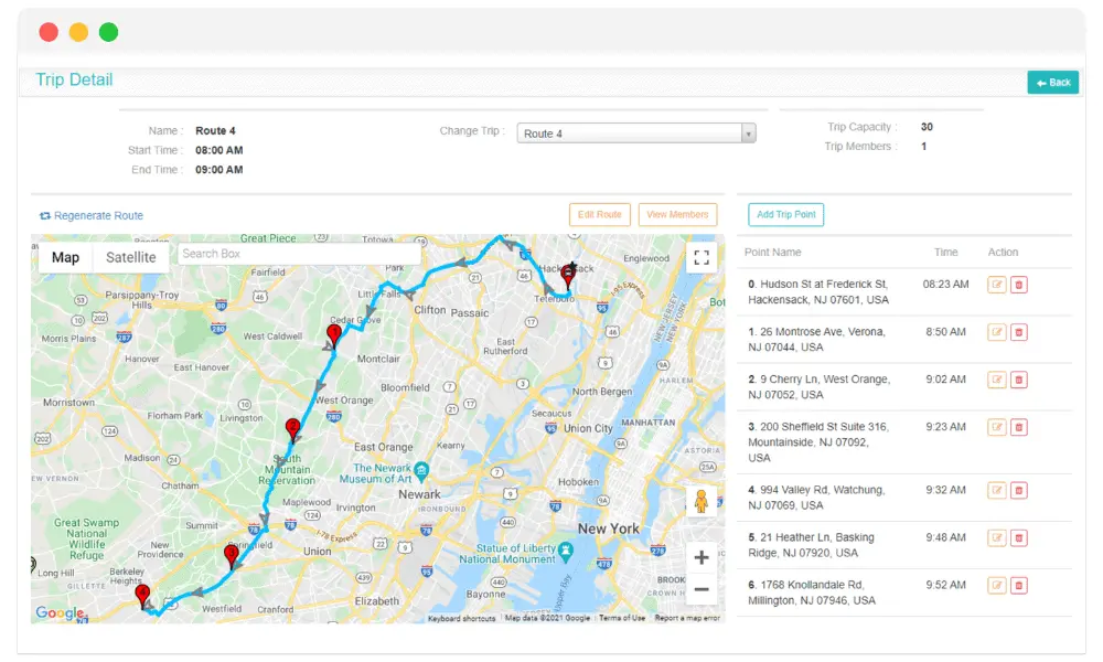 tracking student trip movement